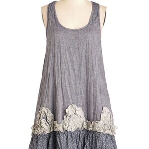NWT RYU Mod Cloth Layered Tiere Women's Pullover Blue Sleeveless Dress,‎ Large